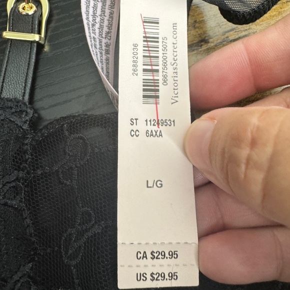 Victoria's Secret Logo Embroidery String Bikini Panty Black - Picture 3 of 6